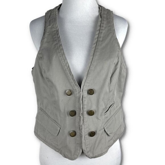 New York and Co Womens vest size 8 khaki vintage 90s Y2k - Picture 8 of 8